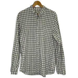 Secret Wash Shirting Sewn for J.Crew Stretch Button Down Shirt Mens size L Plaid